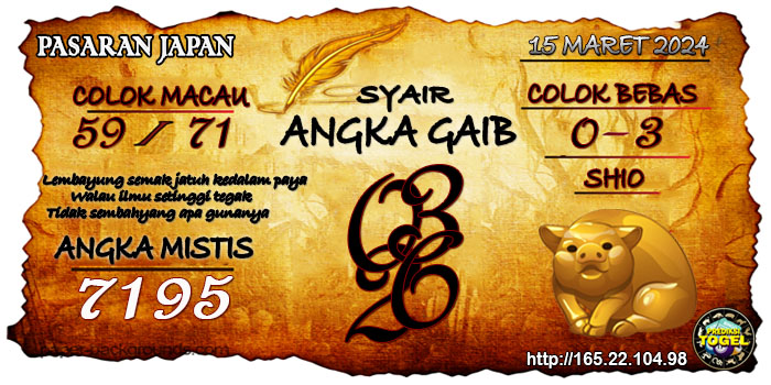 Prediksi Togel Japan Jumat 15 Maret 2024