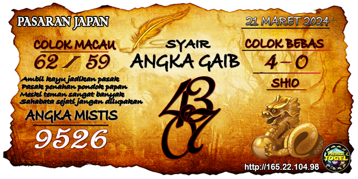 Prediksi Togel Japan Kamis 21 Maret 2024