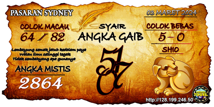 Prediksi Togel Sydney Minggu 03 Maret 2024