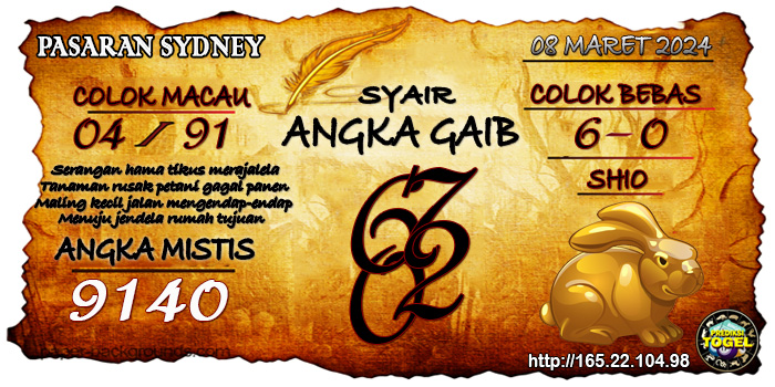 Prediksi Togel Sydney Jumat 08 Maret 2024