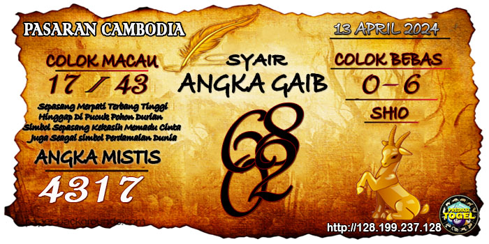 SYAIR TOGEL CAMBODIA HARI INI Jumat 12 April 2024