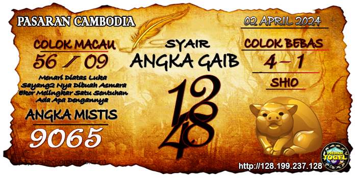 SYAIR TOGEL CAMBODIA HARI INI Selasa 02 April 2024