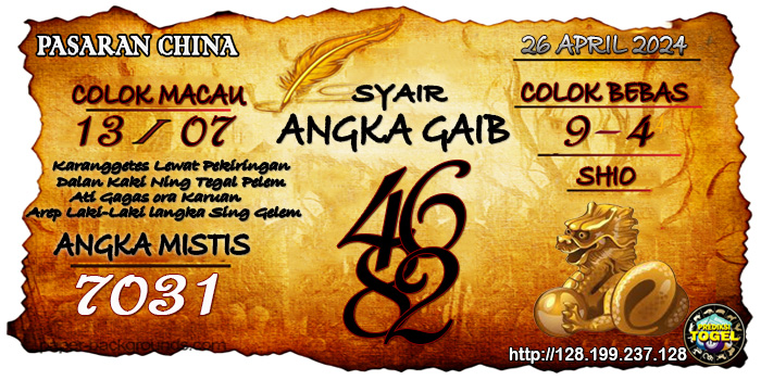 Prediksi Togel China Jumat 26 April 2024