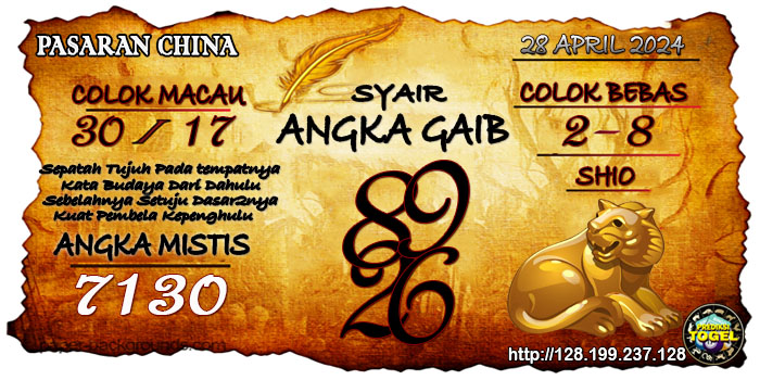 Prediksi Togel China Minggu 28 April 2024