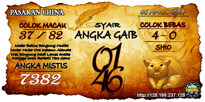 Prediksi Togel China Jumat 05 April 2024