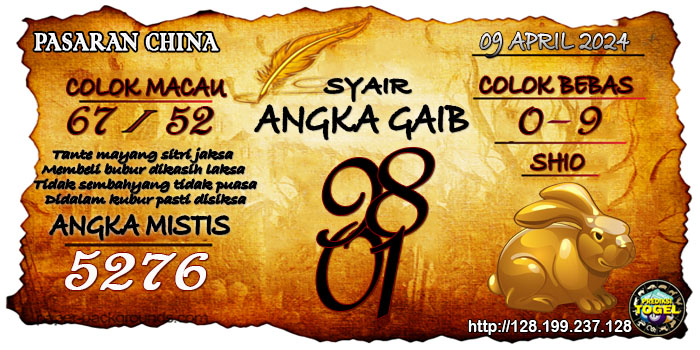 Prediksi Togel China Selasa 09 April 2024