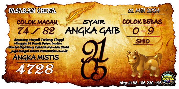 Prediksi Togel China Jumat 31 Mei 2024