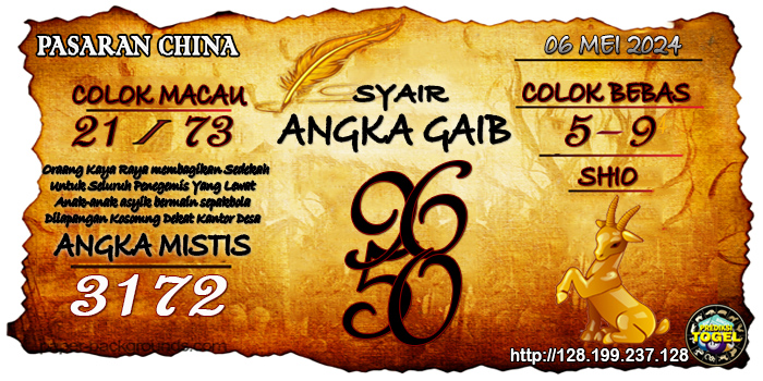 Prediksi Togel China Senin 06 Mei 2024