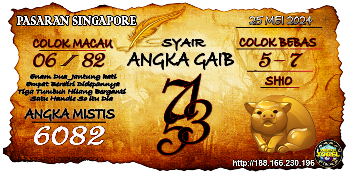 Prediksi Togel Singapore Sabtu 25 Mei 2024