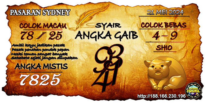 Prediksi Togel Sydney Selasa 21 Mei 2024