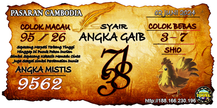 SYAIR TOGEL CAMBODIA HARI INI Minggu 02 Juni 2024