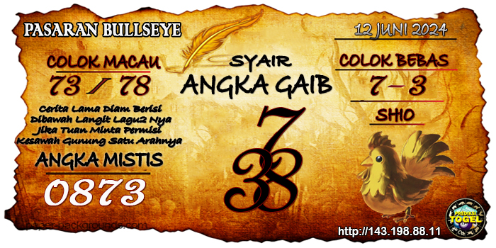 Prediksi Togel Bullseye Rabu 12 Juni 2024