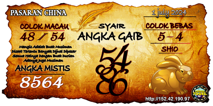 Prediksi Togel China Senin 1 Juli 2024