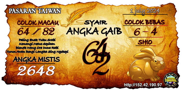 Prediksi Togel Taiwan Senin 1 Juli 2024