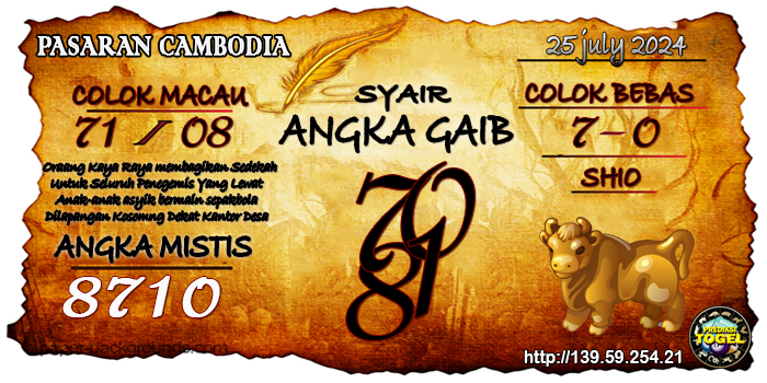  Prediksi Togel Cambodia Kamis 25 Juli 2024 