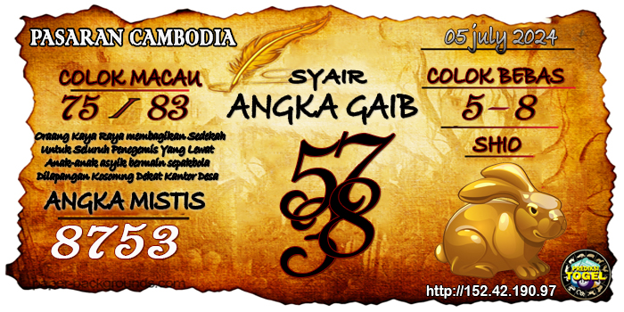 Prediksi Togel Cambodia Jumat 5 Juli 2024