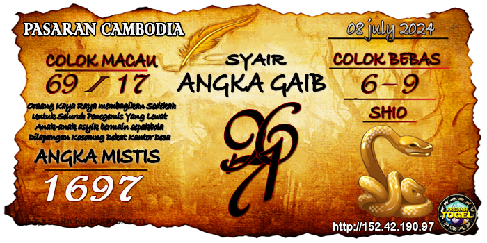 Prediksi Togel Cambodia Senin 8 Juli 2024