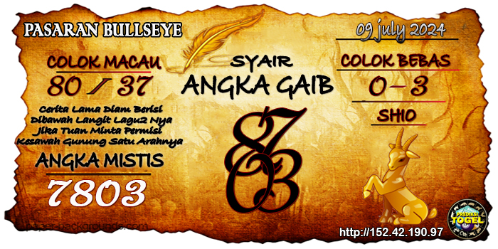 Prediksi Togel Bullseye Selasa 9 Juli 2024