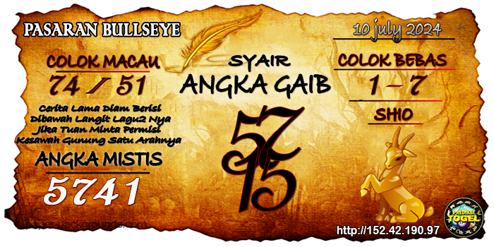 Prediksi Togel Bullseye Rabu 10 Juli 2024