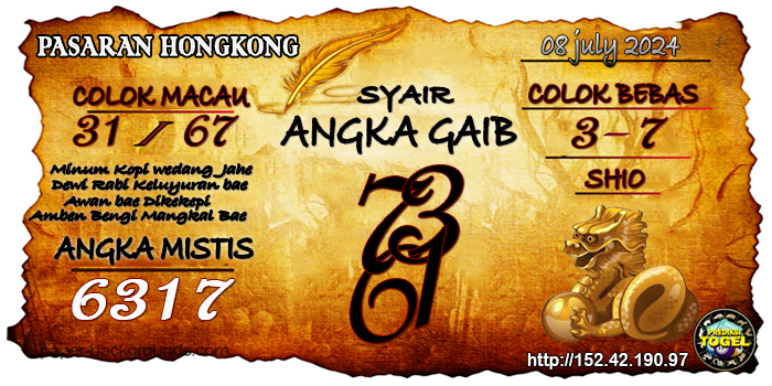 Prediksi Togel Hongkong Senin 8 Juli 2024