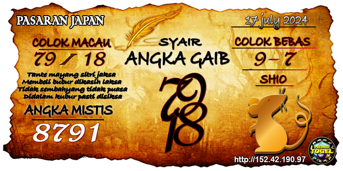 Prediksi Togel Japan Rabu 17 Juli 2024