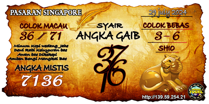 Prediksi Togel Singapore Senin 29 Juli 2024 