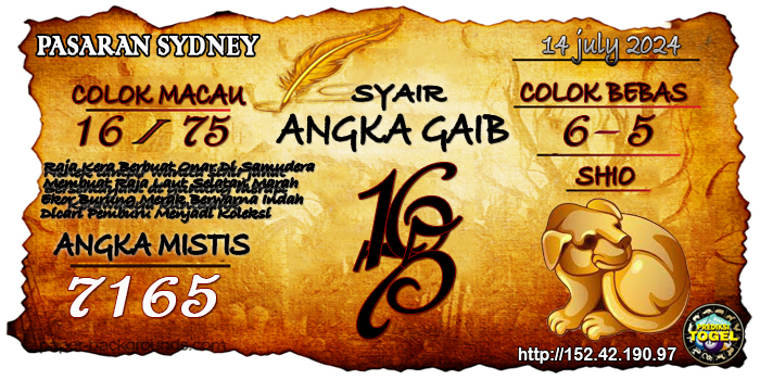 Prediksi Togel Sydney Minggu 14 Juli 2024