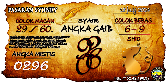 Prediksi Togel Sydney Kamis 18 Juli 2024