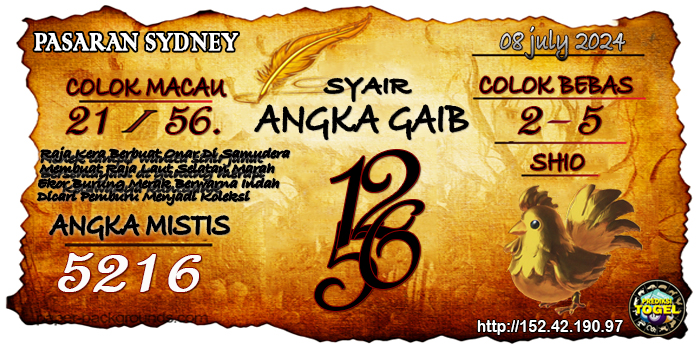 Prediksi Togel Sydney Senin 8 Juli 2024