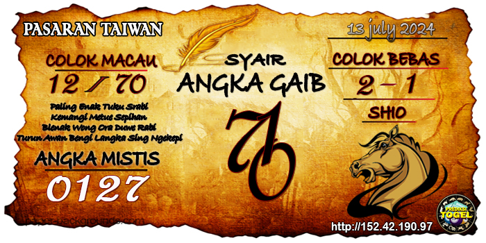 Prediksi Togel Taiwan Sabtu 13 Juli 2024