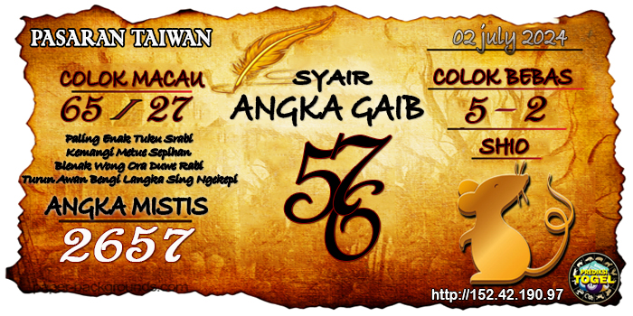 Prediksi Togel Taiwan Selasa 2 Juli 2024