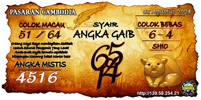 Prediksi Togel Cambodia Kamis 08 Agustus 2024