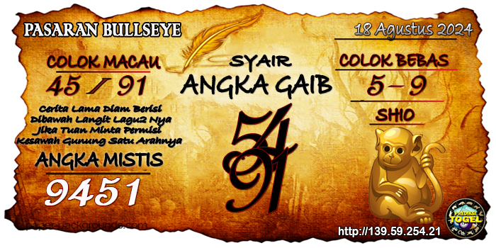 Prediksi Togel Bullseye Minggu 18 Agustus 2024