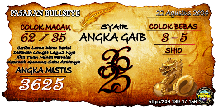 Prediksi Togel Bullseye Kamis 22 Agustus 2024