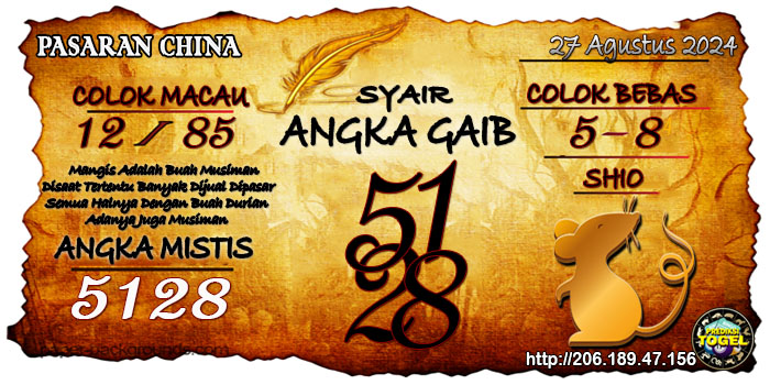 Prediksi Togel China Selasa 27 Agustus 2024