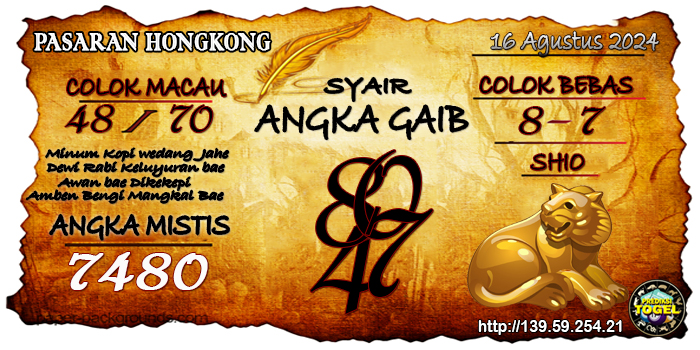 Prediksi Togel Hongkong Jumat 16 Agustus 2024