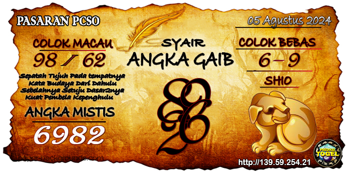 Prediksi Togel Pcso Senin 05 Agustus 2024