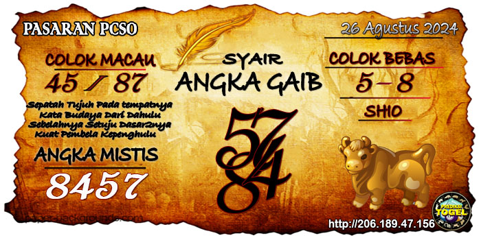 Prediksi Togel Pcso Senin 26 Agustus 2024