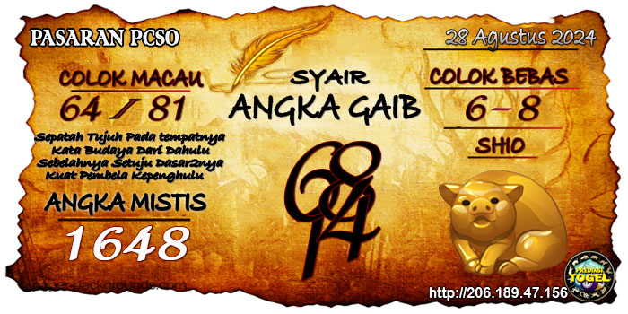 Prediksi Togel Pcso Rabu 28 Agustus 2024