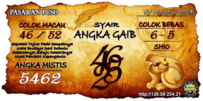 Prediksi Togel Pcso Rabu 07 Agustus 2024