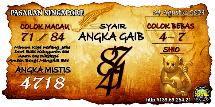 Prediksi Togel Singapore Minggu 04 Agustus 2024