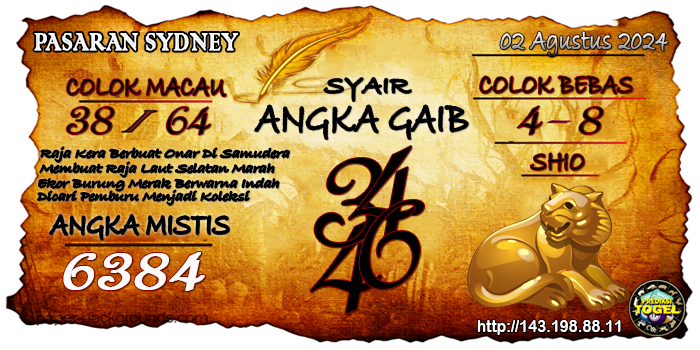 Prediksi Togel Sydney Jumat 02 Agustus 2024