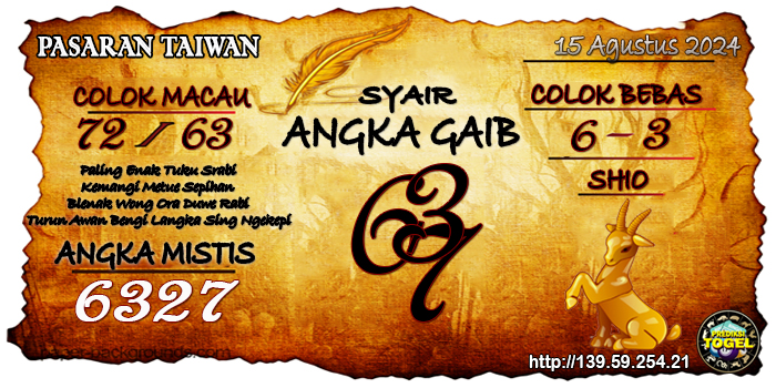 Prediksi Togel Taiwan Kamis 15 Agustus 2024