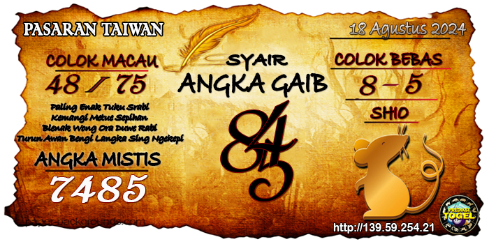 Prediksi Togel Taiwan Minggu 18 Agustus 2024