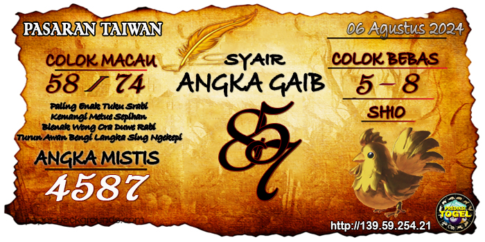 Prediksi Togel Taiwan Selasa 06 Agustus 2024