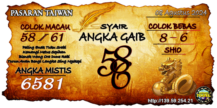 Prediksi Togel Taiwan Kamis 08 Agustus 2024