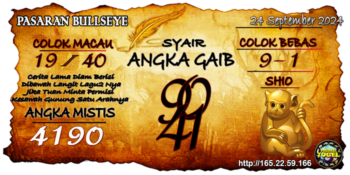 Prediksi Togel Bullseye Selasa 24 September 2024