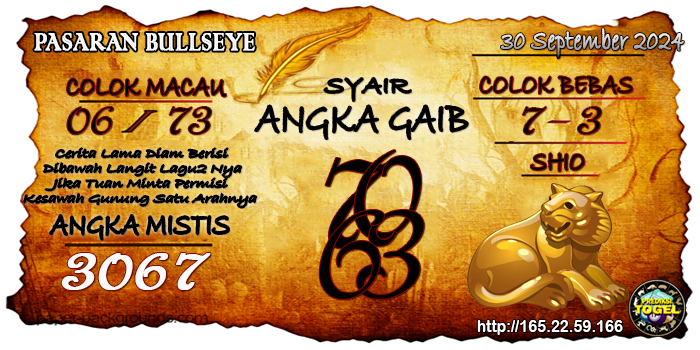 Prediksi Togel Bullseye Senin 30 September 2024