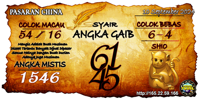 Prediksi Togel China Selasa 10 September 2024