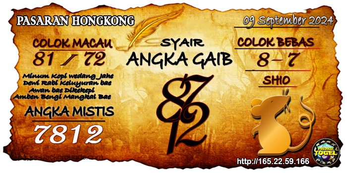 Prediksi Togel Hongkong Senin 09 September 2024